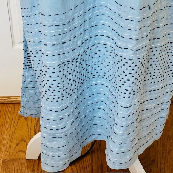 J. Jill Pure Jill Kantha-Stitched Linen Dress In Fresh Air Multi Petite Large - Picture 5 of 8